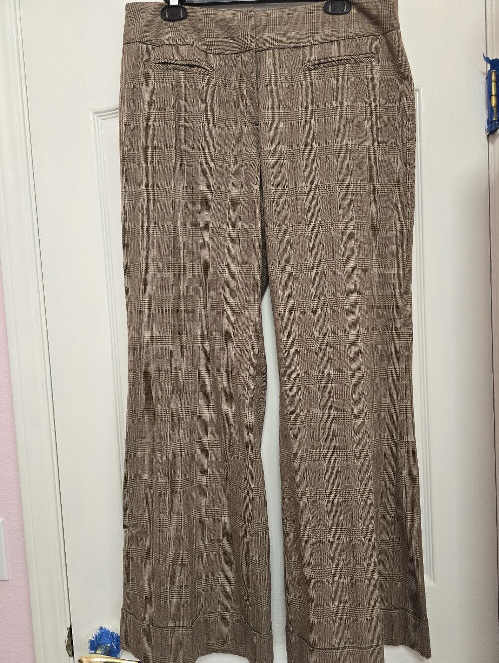 W Plaid Office Pant - Brown/Red, size 12